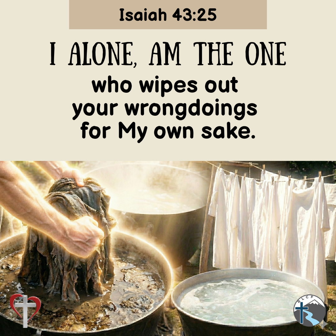 "I alone, am the one who wipes out your wrongdoings for My own sake." —Isaiah 43:25, NASB
