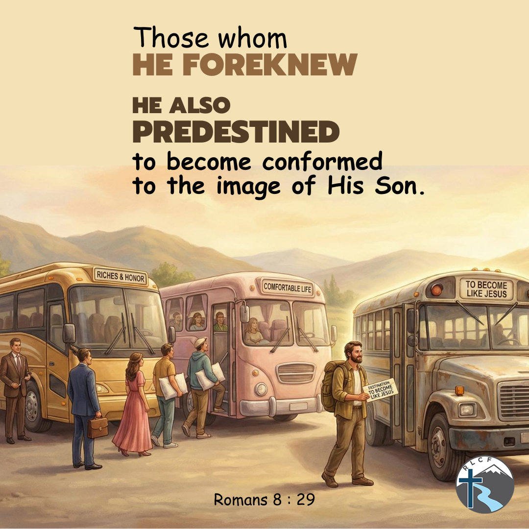 "Those whom He foreknew, He also predestined to become conformed to the image of His Son..." —Romans 8:29, NASB