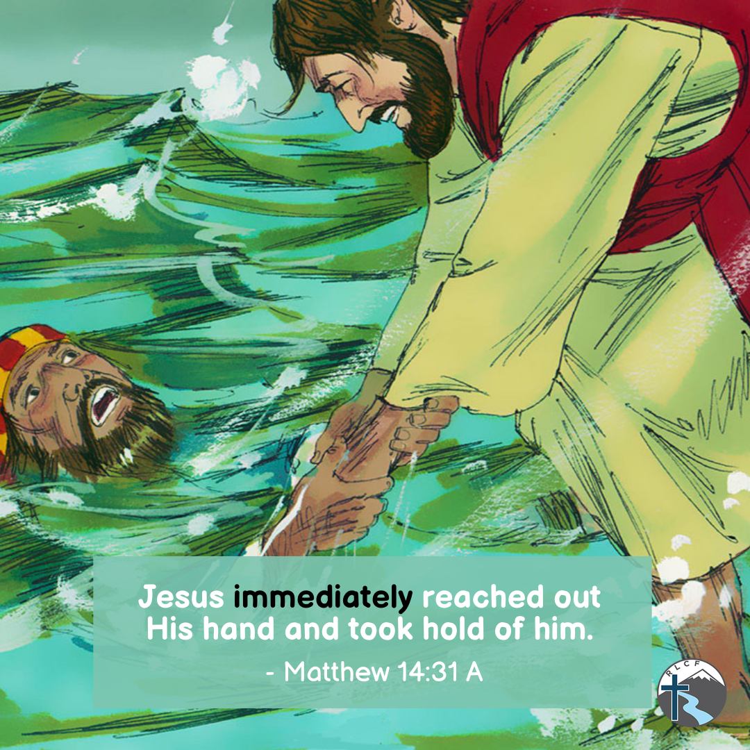 "Jesus immediately reached out His hand and took hold of him." —Matthew 14:31, NASB