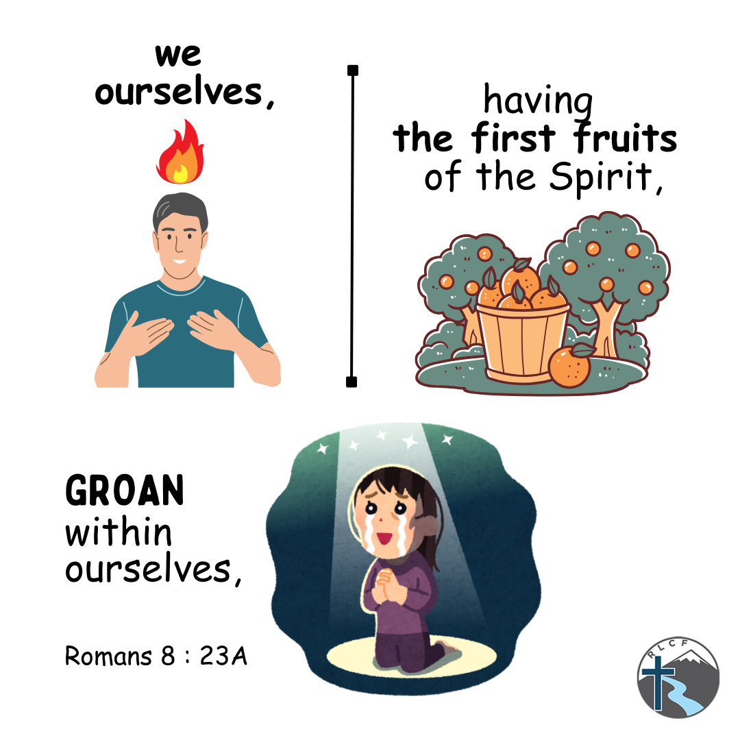 "We ourselves, having the first fruits of the Spirit, groan within ourselves..." —Romans 8:23a, NASB