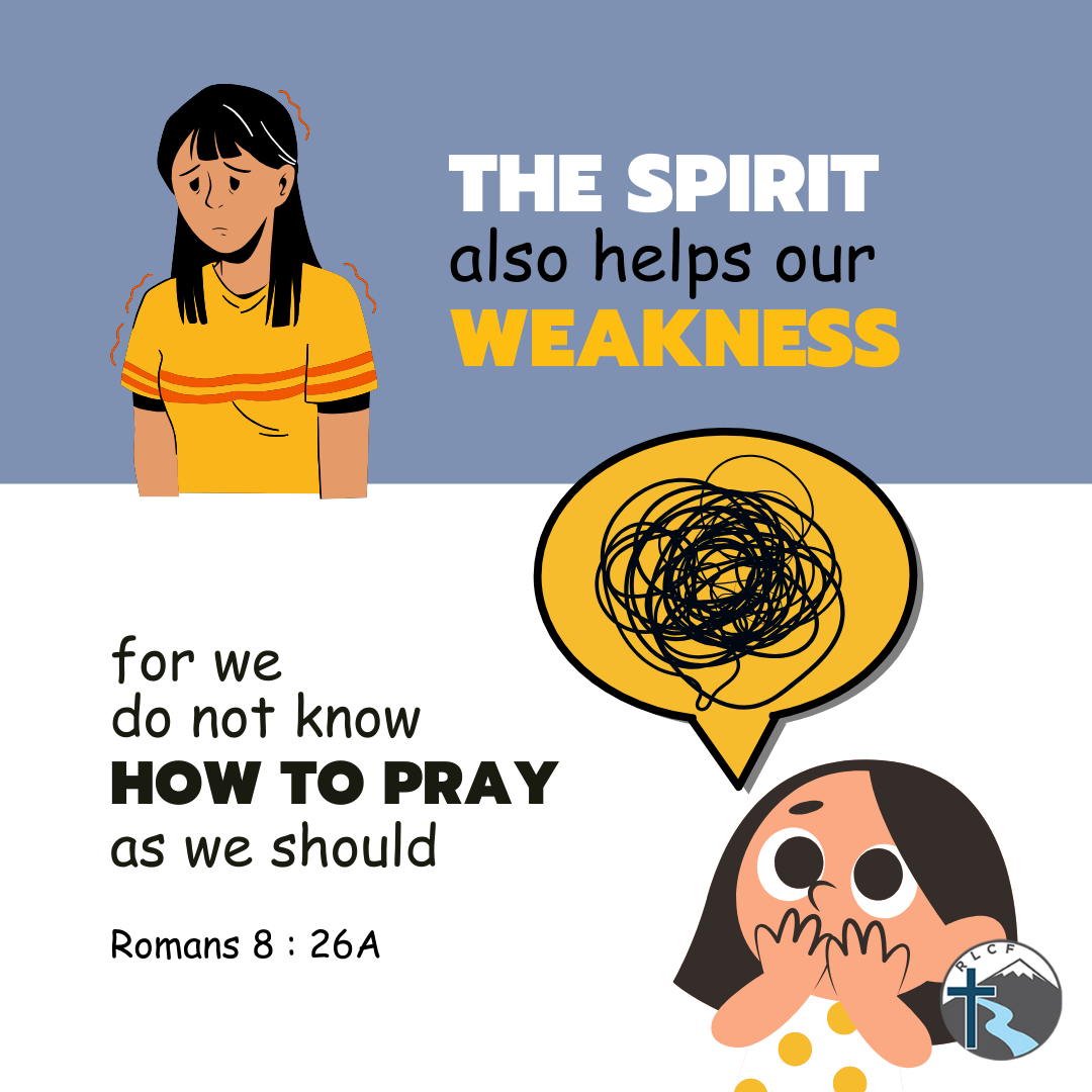"The Spirit also helps our weakness; for we do not know how to pray as we should..." —Romans 8:26a, NASB