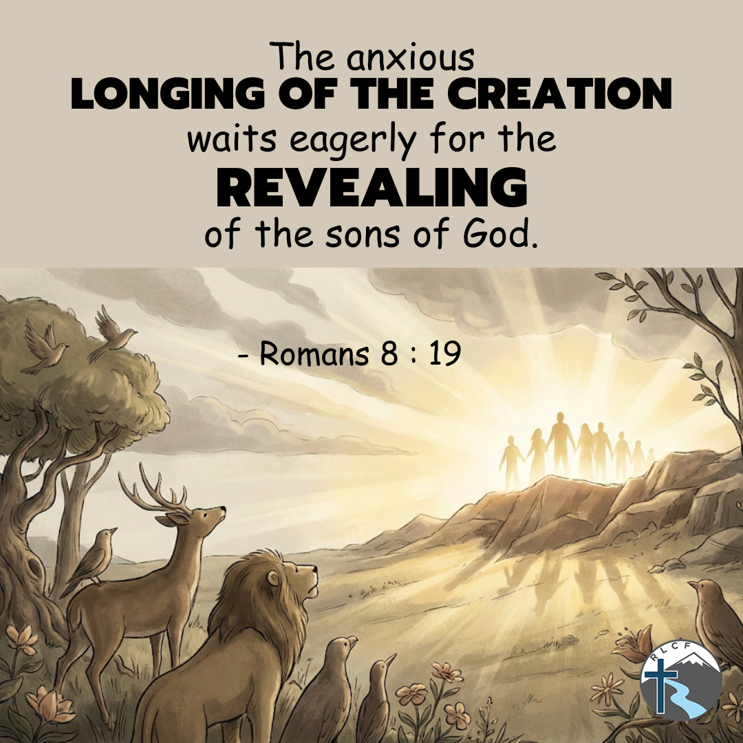 "The anxious longing of the creation waits eagerly for the revealing of the sons of God." —Romans 8:19, NASB
