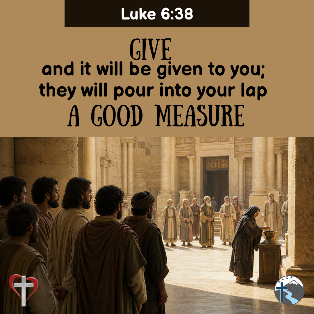 "Give, and it will be given to you; they will pour into your lap a good measure" —Luke 6:38, NASB