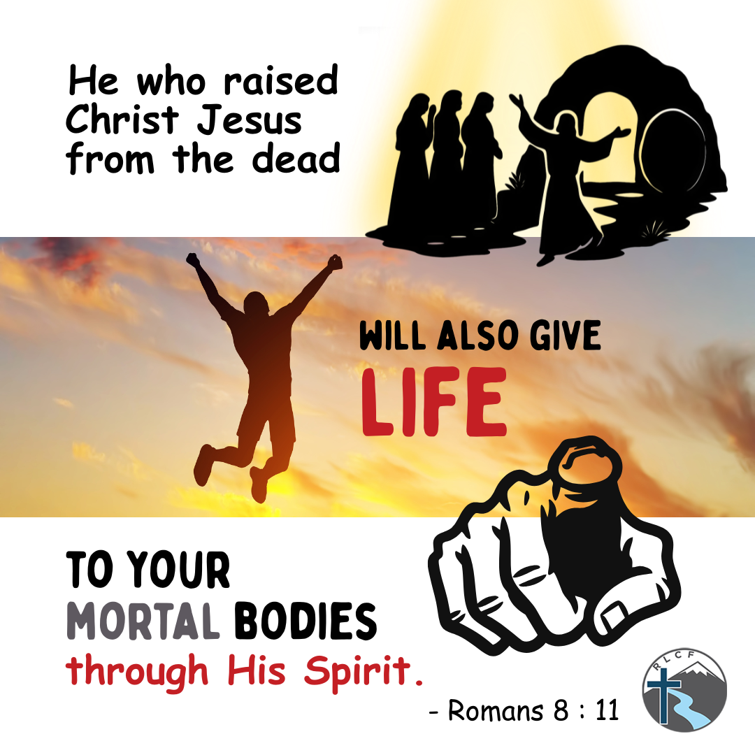 "He who raised Christ Jesus from the dead will also give life to your mortal bodies through His Spirit" —Romans 8:11, NASB