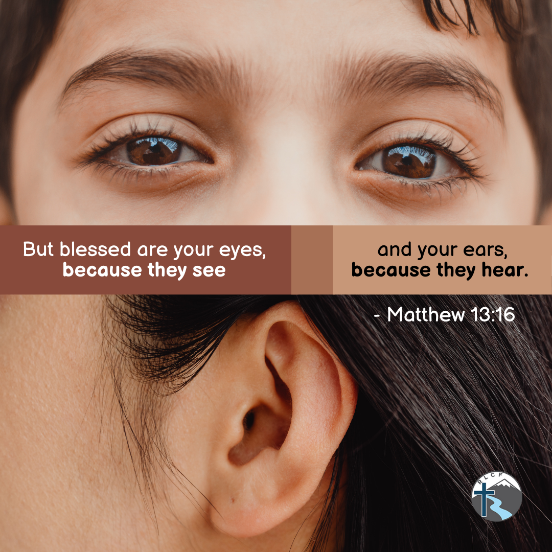 "But blessed are your eyes, because they see; and your ears, because they hear." —Matthew 13:16, NASB